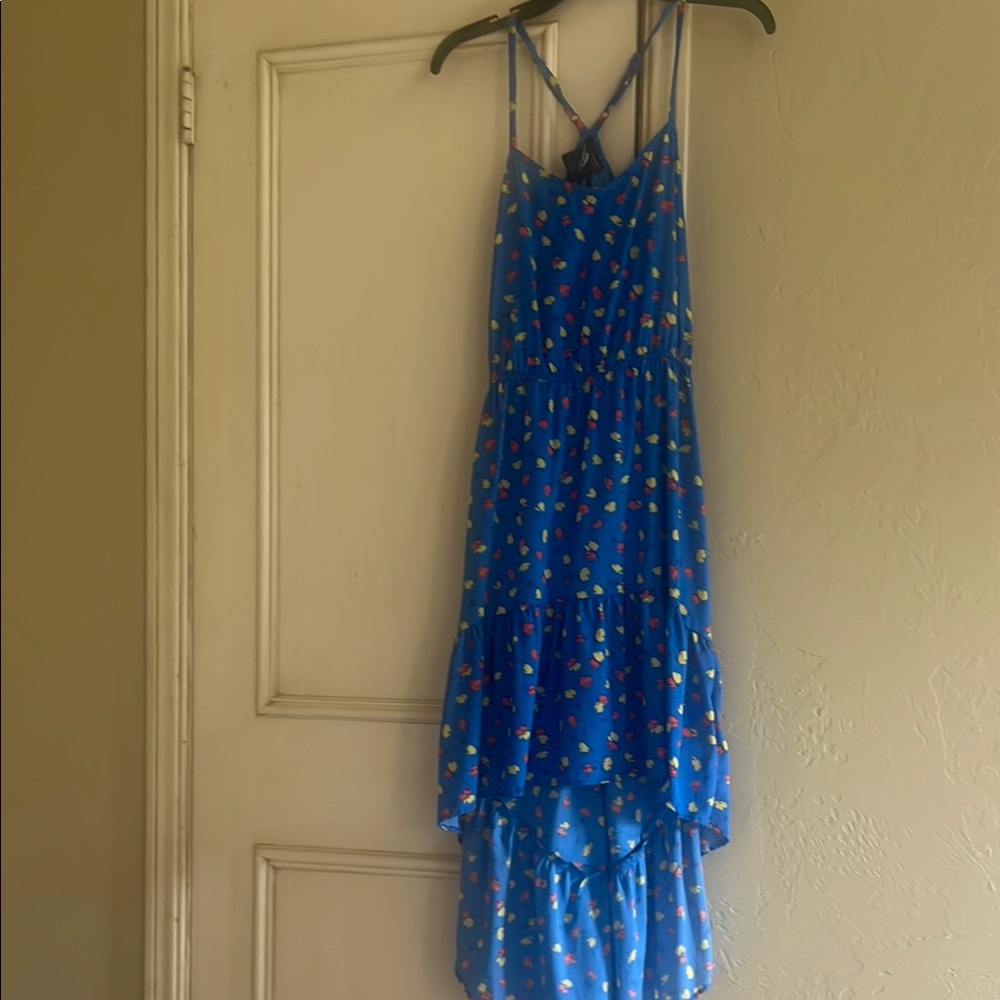 O'Neill Blue and White Tiered Ruffled Sundress